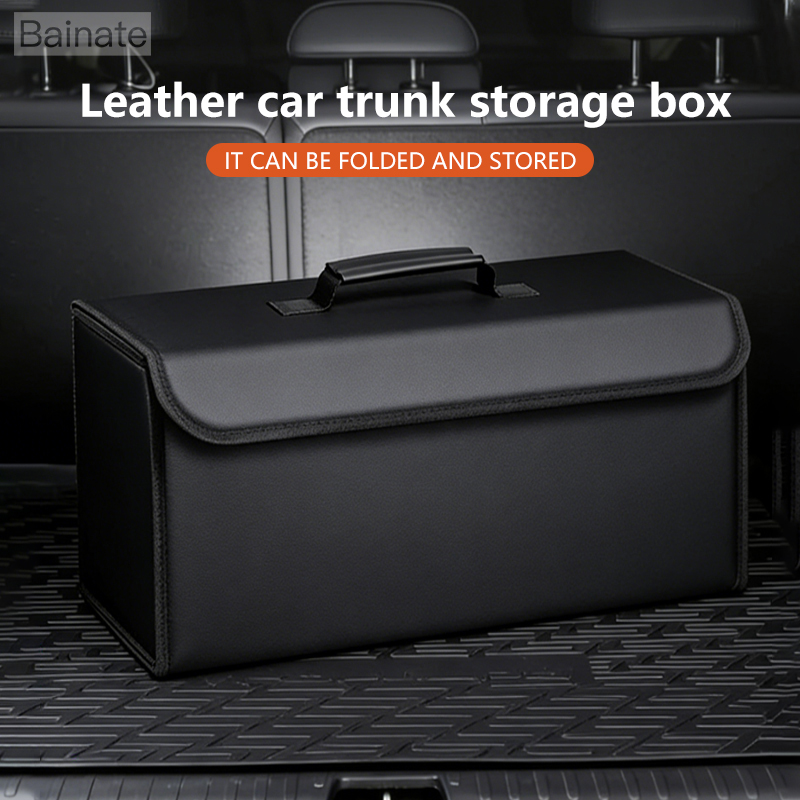 Car Trunk Organizer Foldable Storage Box - Car Leather Trunk Organizer Foldable Storage