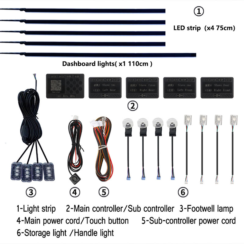 Car Accessories Interior Atmos - Led Ambient Interior Car Lights App Control recension och pris