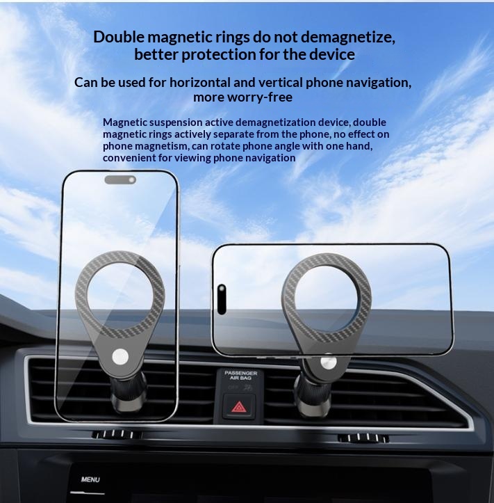 New 1Pcs Carbon Fiber Magnetic - Magnetic Phone Holder For Car Vent recension och pris