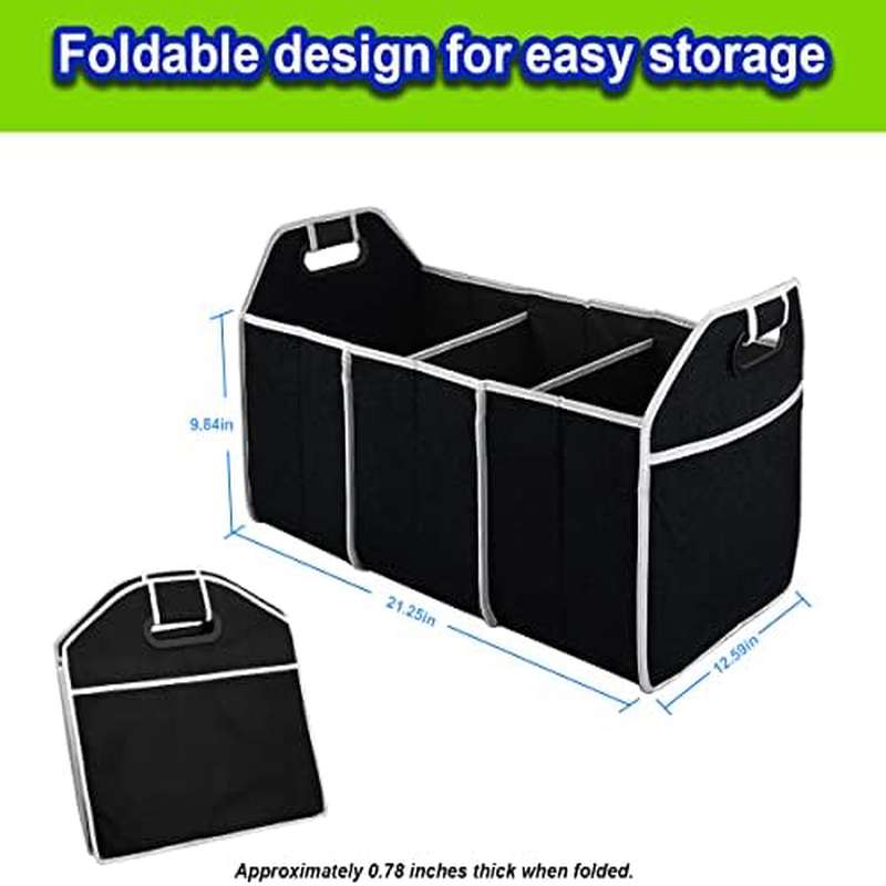 Portable 3-Compartment Foldabl - Car Trunk Organizer Foldable Storage Box recension och pris