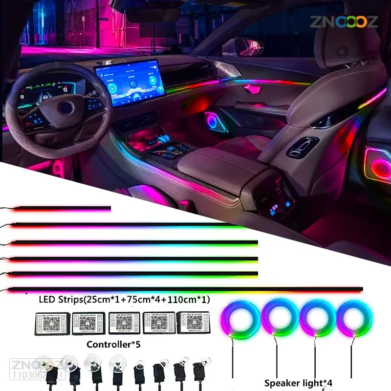 18IN1 Neon Car Interior Ambien - Led Ambient Interior Car Lights App Control recension och pris