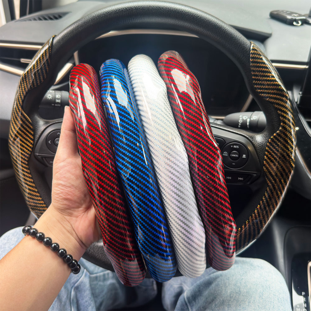 2PCS Car Leather Steering Whee - Car Steering Wheel Cover Anti Slip Breathable recension och pris