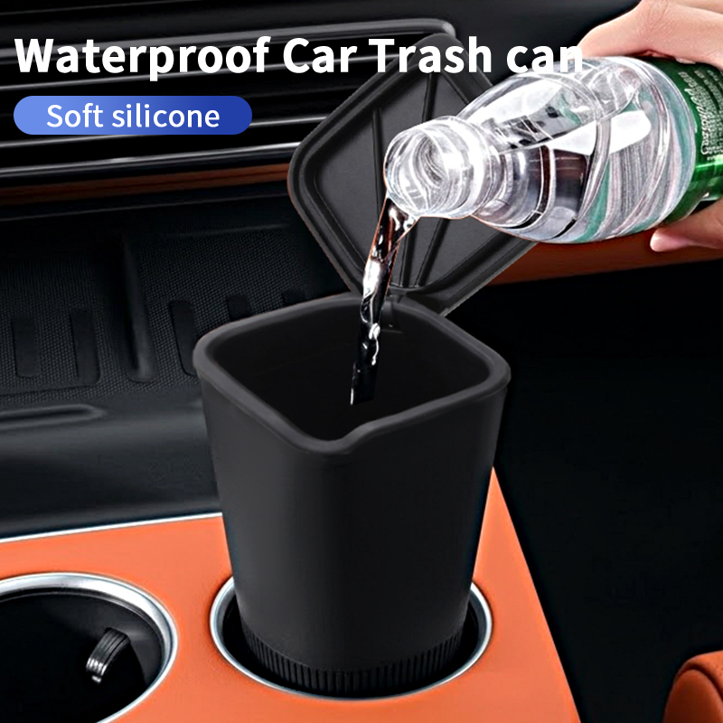 Silicone Car Door Storage Tras - Waterproof Car Trash Can With Lid recension och pris