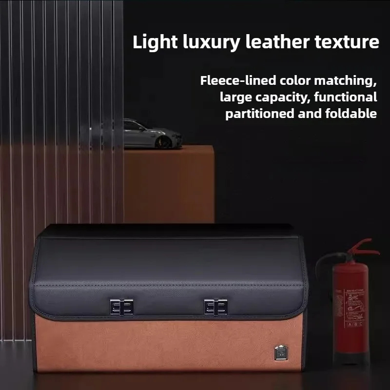 Light Luxury Suede Car Trunk S - Car Trunk Organizer Foldable Storage Box recension och pris