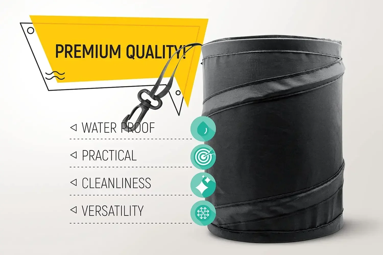 Car Trash Can, Portable Garbag - Waterproof Car Trash Can With Lid recension och pris