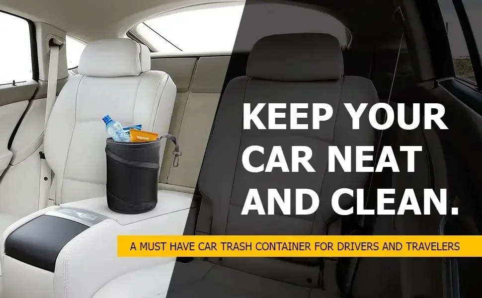 Car Trash Can, Portable Garbag - Waterproof Car Trash Can With Lid recension och pris