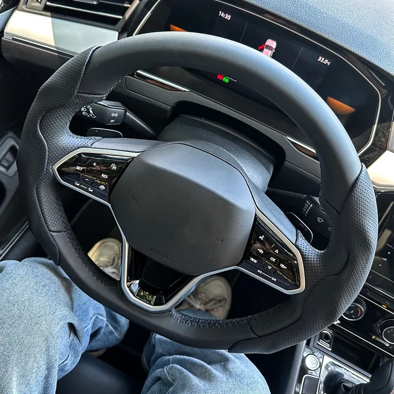2PCS Universal Round Car Steer - Car Steering Wheel Cover Anti Slip Breathable recension och pris